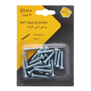 Honeybee 20-Piece Self Tapping Screw Silver 5 x 25mm